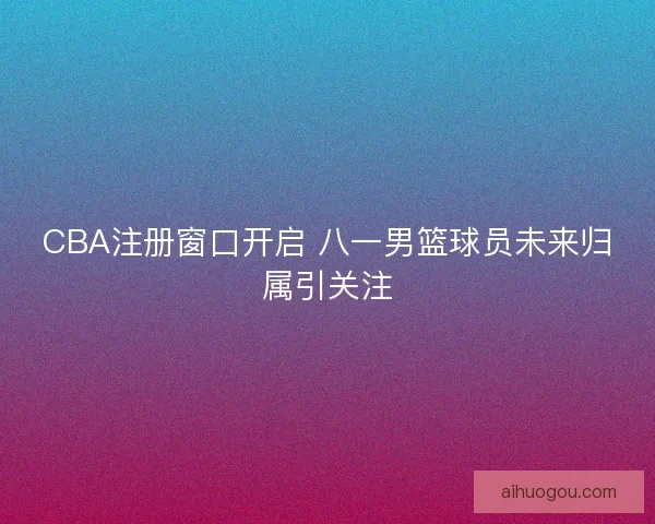 CBA注册窗口开启 八一男篮球员未来归属引关注